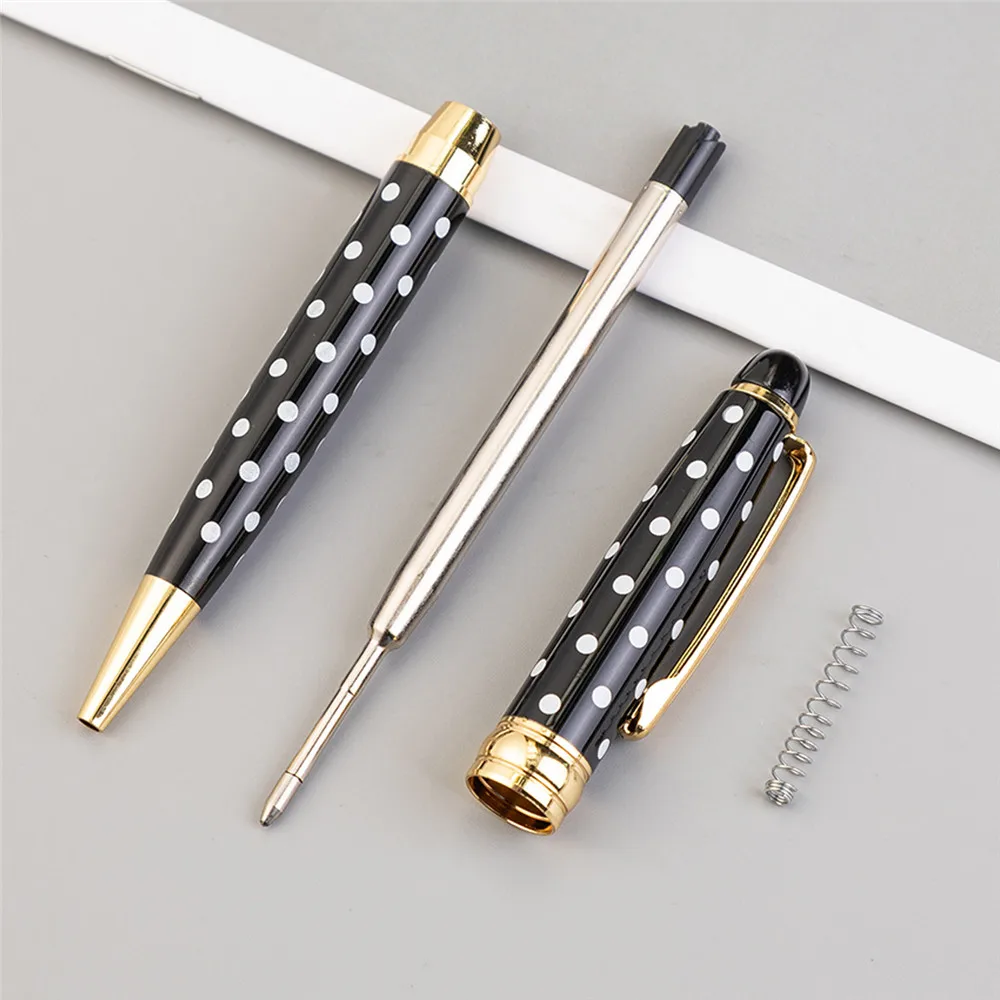 1pc Novelty Dot Ballpoint Pen Luxury Roller Ball Kawaii Stationary Signature Pens for Writing Gifts Office School Supplies |
