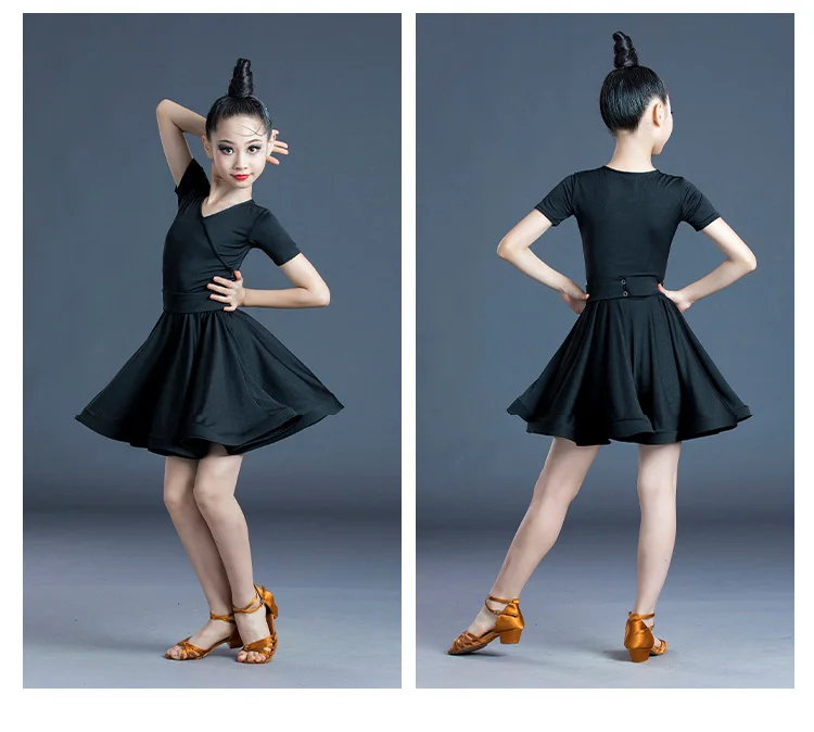 Платье для латинских танцев девочек Бальные танцы детские танцевальные костюмы