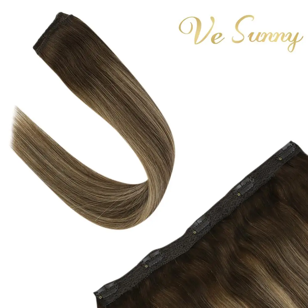 VeSunny 1 шт. накладные волосы на клипсе клипсах балаяж коричневый цвет карамельные