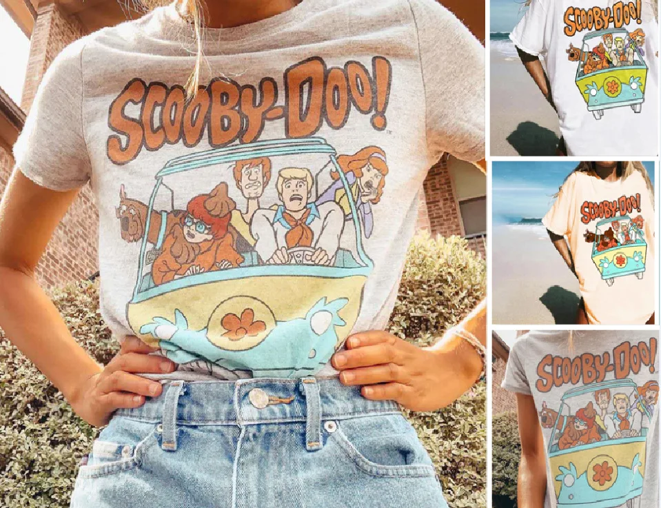 

Cartoon Print Summer Round Neck Women T-shirt Female Kawaii Animal Short Sleeve Top Oversized Tees Harajuku Casual Loose T-shirt