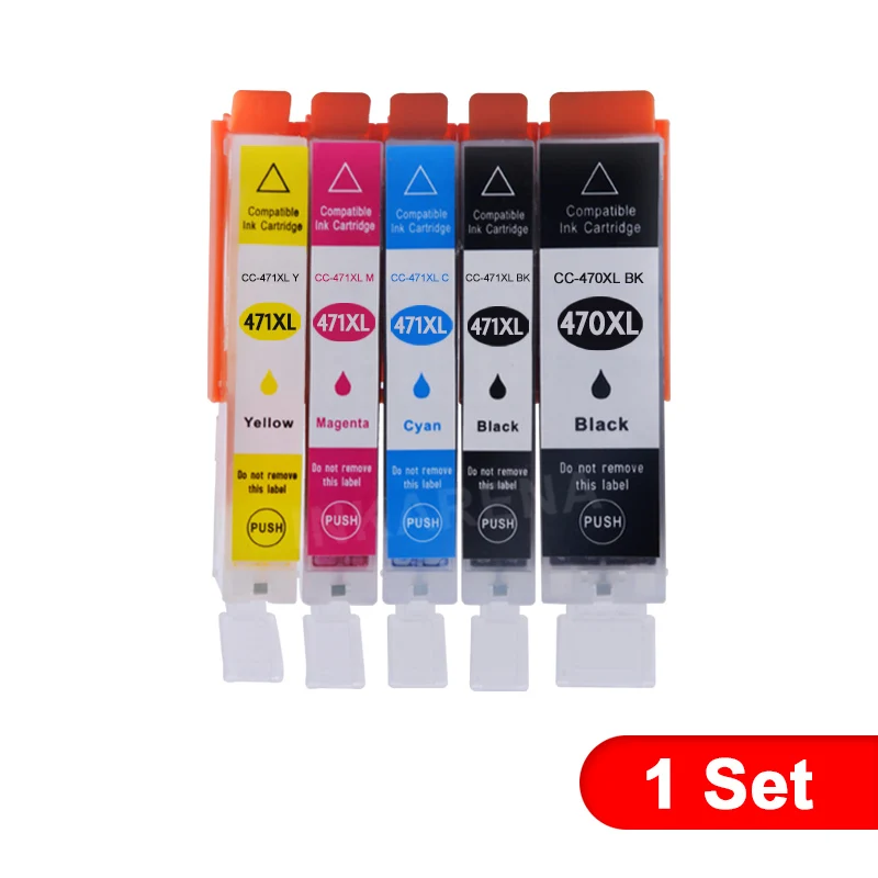PGI470471 1Set INKARENA PGI-470 CLI-471 Заправляемый картридж для Canon PGI470 CLI471 470 PIXMA MG6840 MG5740 TS5040 TS6040 картриджи для принтеров - Цвет: PGI470471 1Set