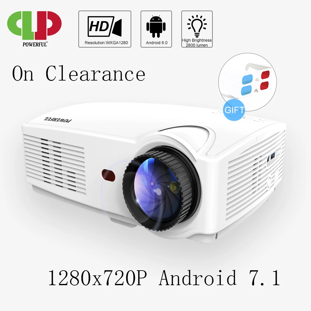 BigClearance мощный 1280P Android 7 1 полный светодиодный hd проектор SV 328 подключить телефон