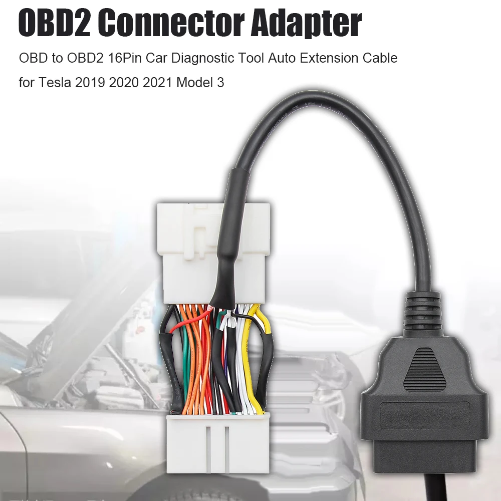 Переходник OBD2 для 16-контактного автомобильного диагностического кабеля Tesla 2019 2020