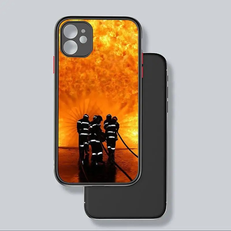 

Firefighter Hero Fireman Phone Case Matte Transparent for iPhone 7 8 11 12 s mini pro X XS XR MAX Plus coque