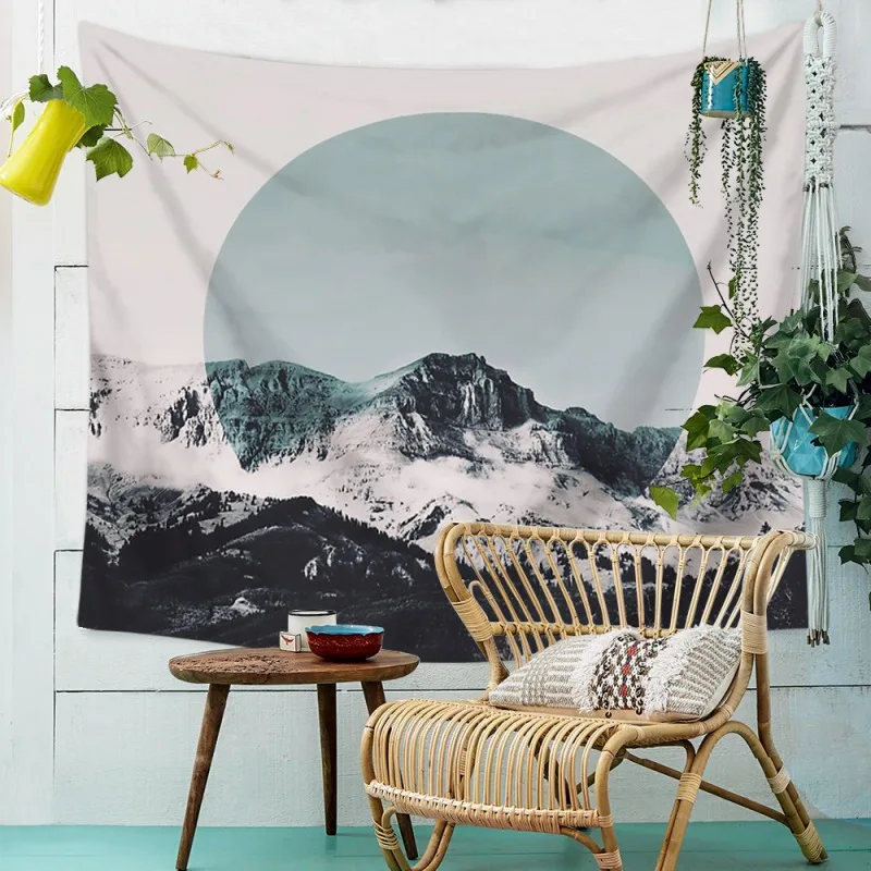 Гобелен горы и лес ткань для спальни гостиной Настенный декор сделай сам