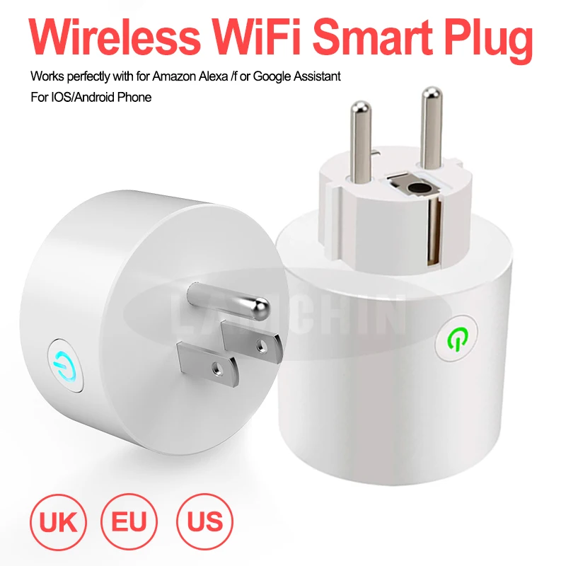 Умная розетка Wi-Fi 10А штепсельная вилка EU Умный домашний переключатель