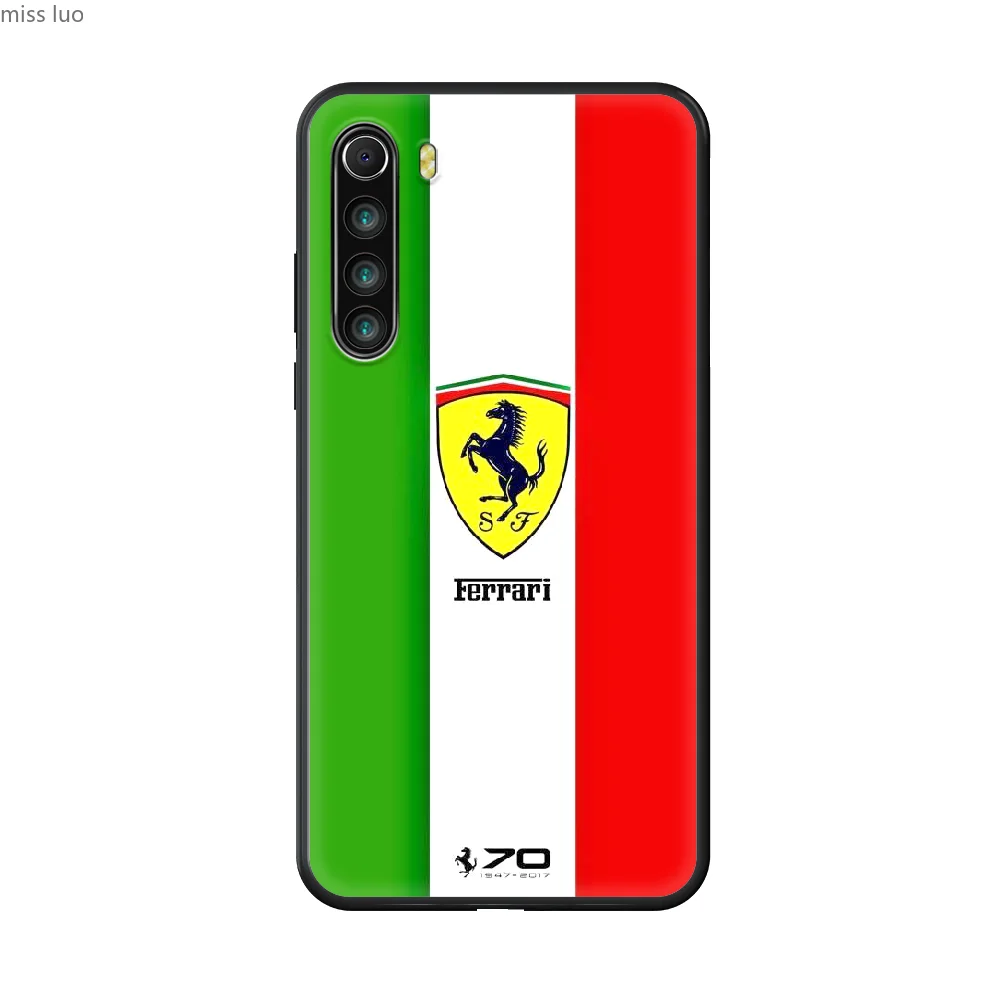 

F-Ferrari Sports Cars Phone case For Xiaomi Redmi Note 8T 8 9 7 7A 8 8A 4 5 9S Pro black Bumper painting Silicone Back art