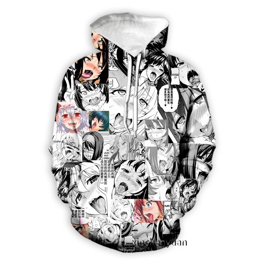 Новые мужские/женские толстовки xinchenyuan с 3D принтом аниме Ahegao модная Толстовка