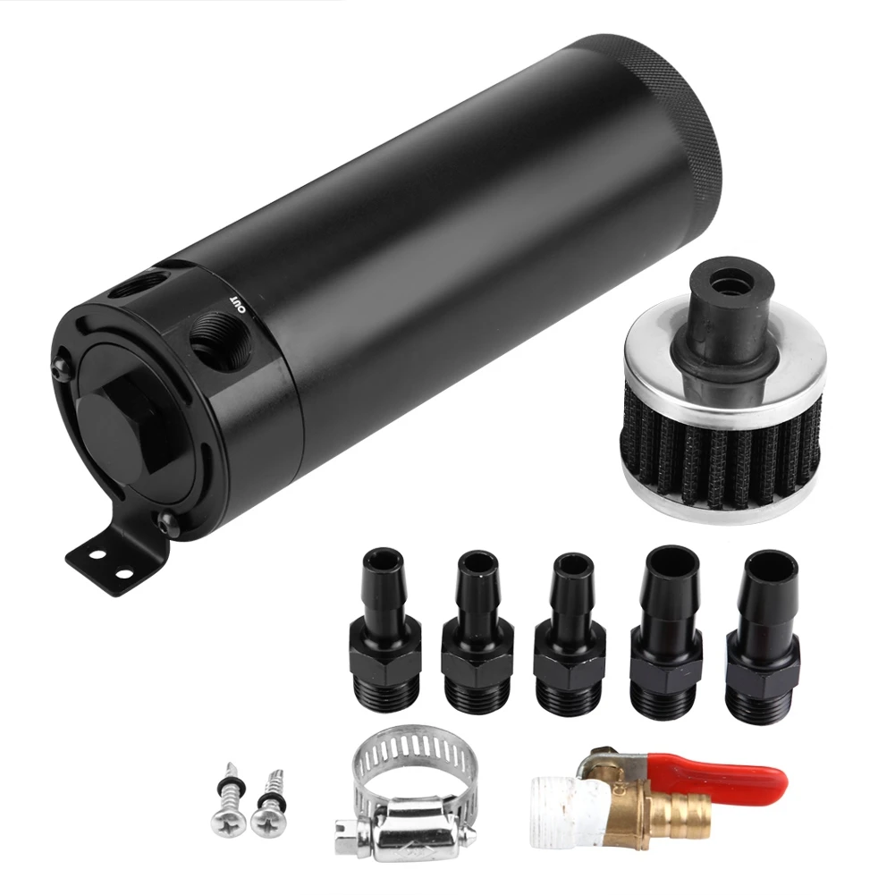 

7.5 oz Car Universal Oil Catch Can Tank Oil Separator with Filter