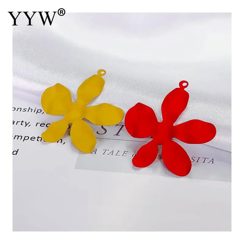 

Diy Or Handmade Simple Paint Wave Pentagonal Petal Alloy Earrings Pendants Jewelry Materials Wholesale Jewelry Accessories
