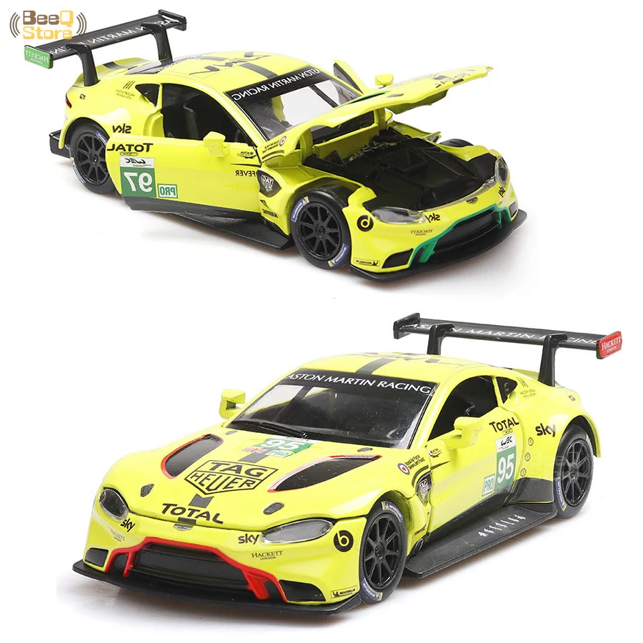 

1:32 Alloy Vehicles Car Model Aston & Martin Vantage GTE Le Mans Diecast Metal Toy Model Pull back Sound Light Racing Car