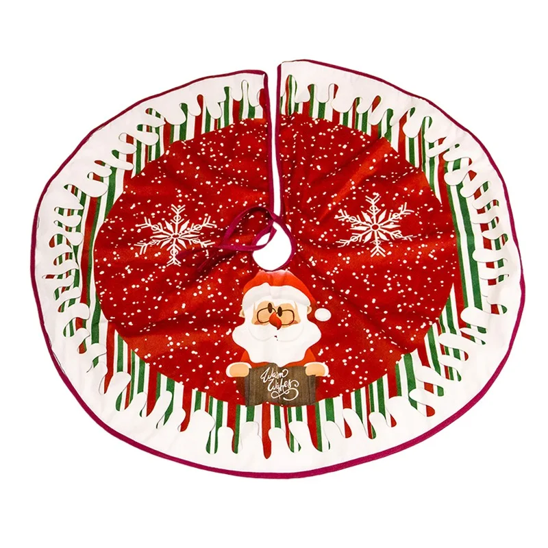 

New Christmas Tree Skirts Soft Xmas Santa Claus Letter Snowflake Elk Ornaments Printed Christmas Tree Decoration df02