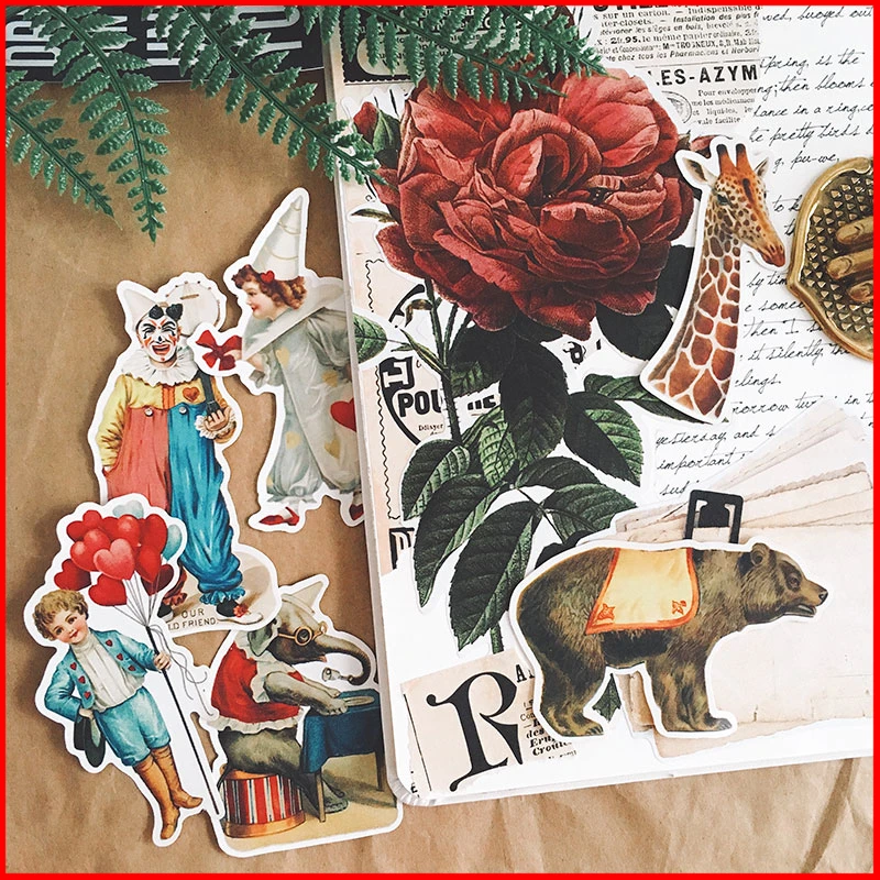 Клоун Цирк Винтажный персонализированный альбом для стикеров Скрапбукинг