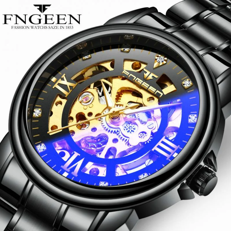 Relogio Роскошные мужские часы Золотые механические модные Reloj Мужские