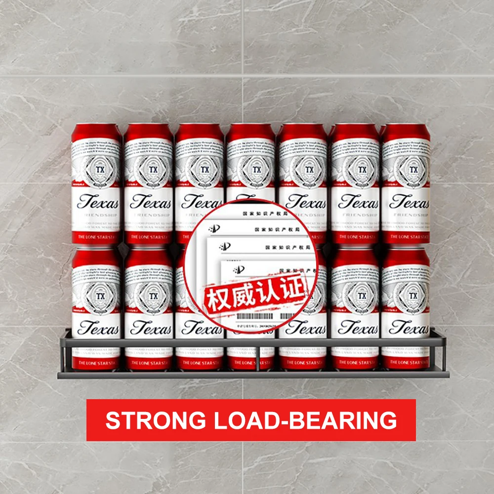 30 50cm black bathroom wall shelf without drilling rustproof aluminum storage rack for kitchen shower bathroom organizer free global shipping