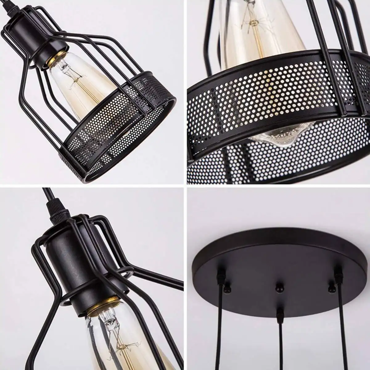 

Nordic Vintage Loft Iron Pendant Light LED Industrial Hanging Light for Kitchen Living Room Restaurant Cafe Bar Home Decor