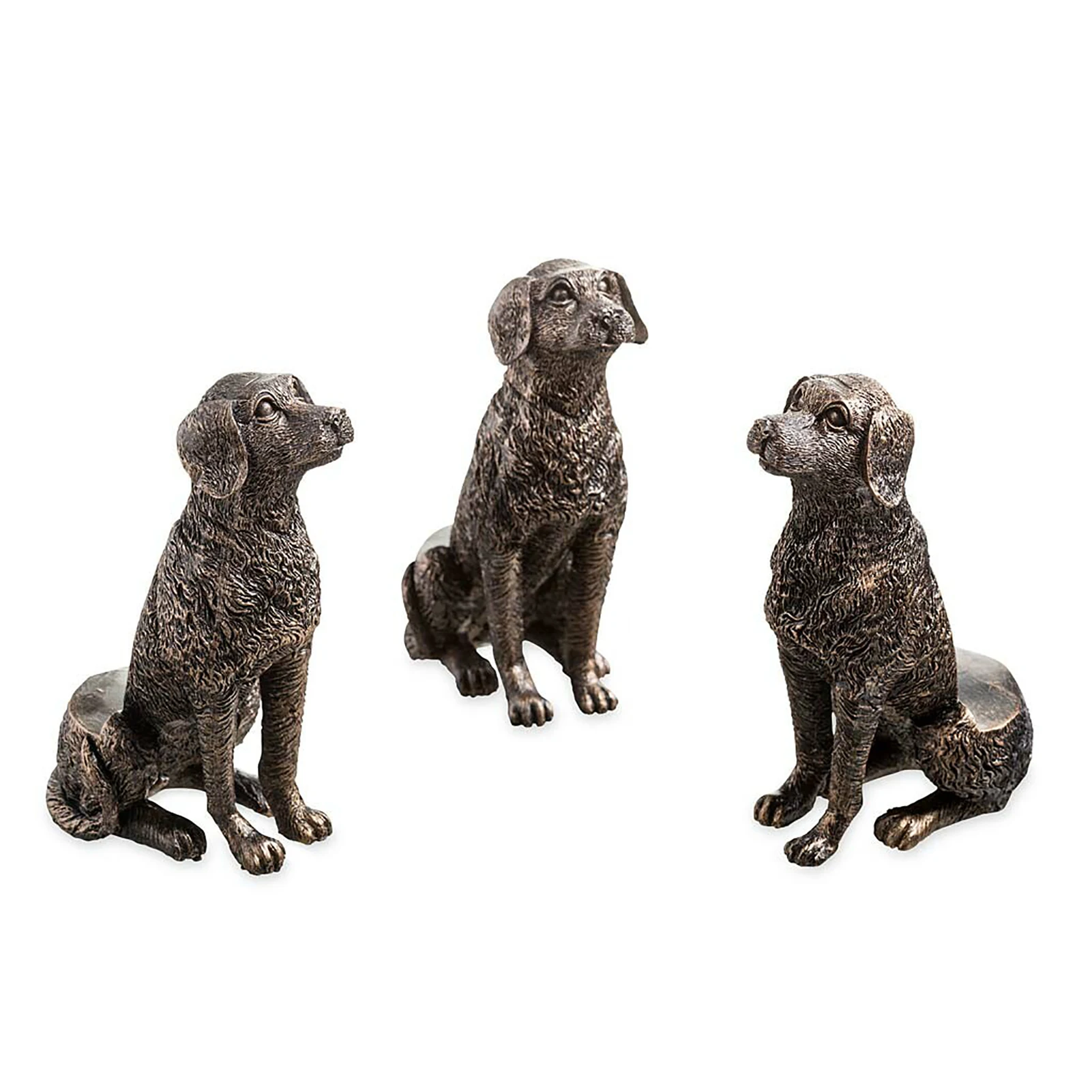 

3pcs Labrador Retrievers Potty Feet Hand-painted Bronze Finish Fun Plant Risers For Indoor And Outdoor Use Yg