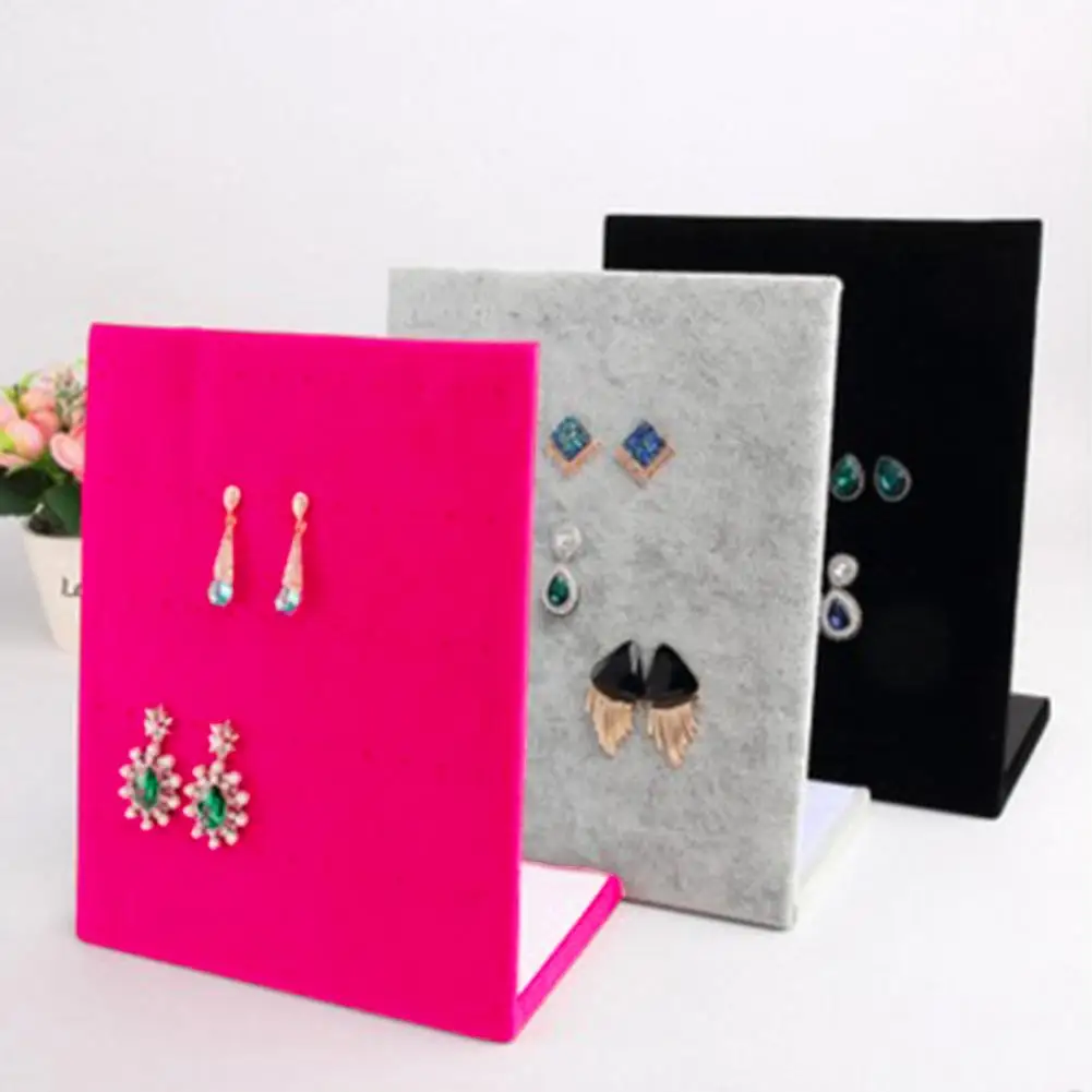 Замшевая Подставка для ювелирных изделий L образный держатель сережек гвоздиков