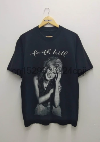 90s FAITH HILL Американский певец хлопок Винтаж военно морской флот Для мужчин M 3XL