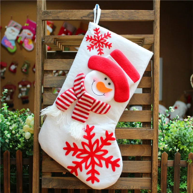 

Christmas Stockings Cute Candy Gift Bag Novelty Snowman Christmas Decoration New ousehold Decoration