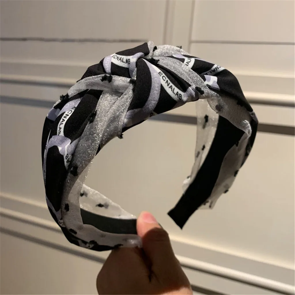 

2021 Non-slip Retro Headband Fashion Hair Band Patchwork Hair Hoop Bezel Women Girls Hairbands Turban Hair Accessories Headwear