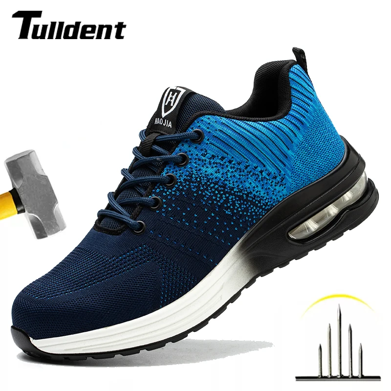 

2022 New Work Boots Safety Steel Toe Shoes Men Anti-puncture Safety Shoes Man Work Sneakers Indestructible Shoes Footwear Mens