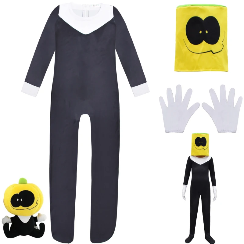 

5-14years Anime Friday Night Funkin Kids Halloween Cosplay Jumpsuits for Boys Girls Cute Spooky Month Skid Pump Pumpkin Clothes