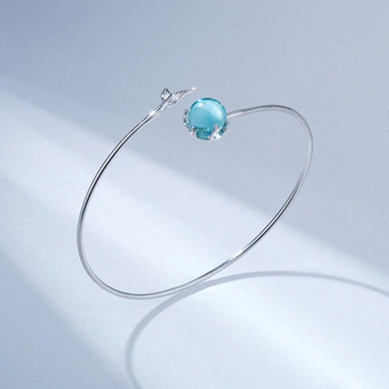 

925 Sterling Silver Mermaid Foam Bracelet Crystal Temperament Design Student Simple Anniversary Gift High-quality Jewelry