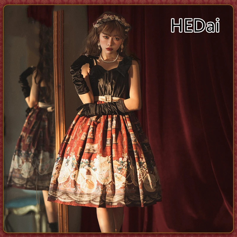 

HEDai Spot Original Genuine Diablo Sling Lolita Lolita Over the Knee Dress Moon Ceylon JSK Birthday Party Dance Party Halloween