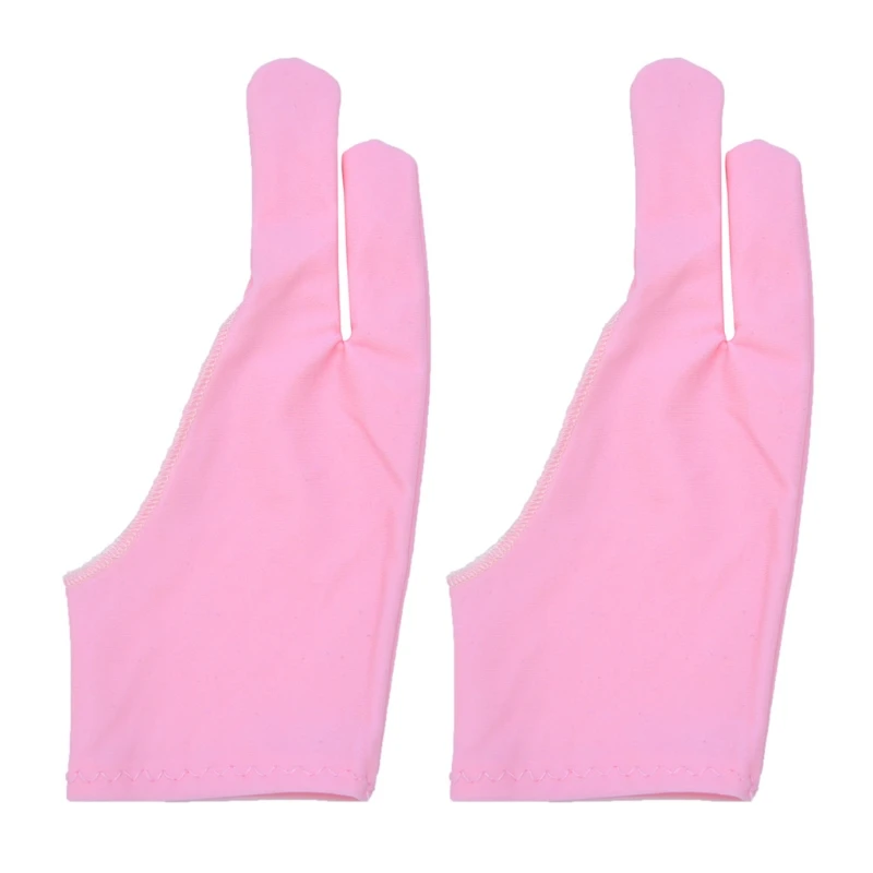

1 Pair Two Fingers Anti-Fouling Artist Gloves for Any Graphics Drawing Tablet Reduces Friction Paper Sketching Mittens M19 21