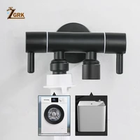 zgrk black multi function double washing machine faucet stainless steel bathroom wall faucet mop tap outdoor garden water taps