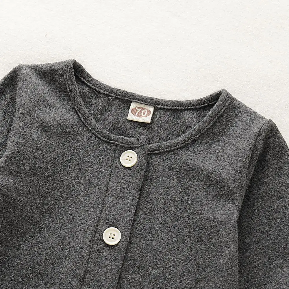 cotton fashion button knot gown baby boys and girls mustard pink mint stripe grey multicolor long sleeve sleeping romper | Мать и ребенок