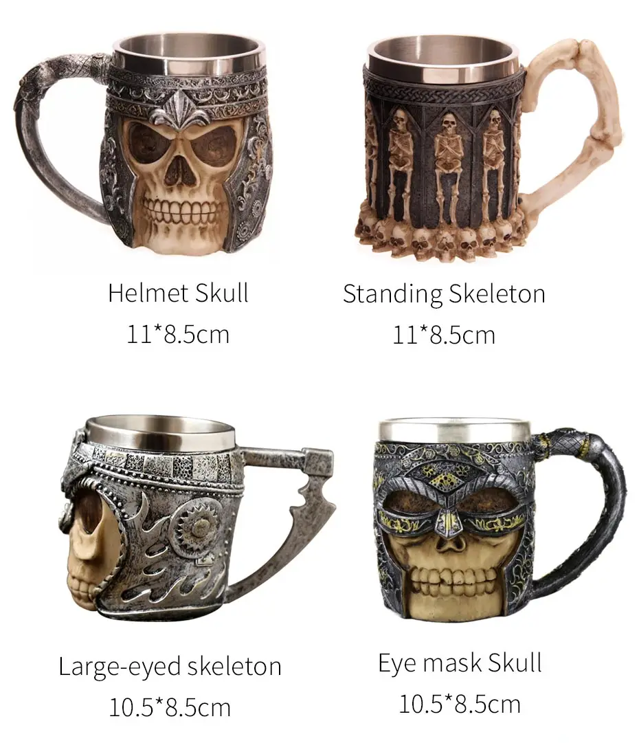 Omife Creative Skull Mug Game Of Thrones 3D Beer Cups Viking Anime Wine Tumbler Cartoon Coffee Cup Halloween Mugs Gift Drinkware