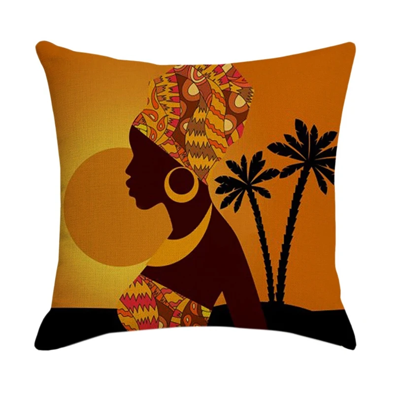 

African Nation Square Pillowcase Pattern Home Decor Linen Pillow Cushion Covers For Sofa Car Decor Gifts 45X45cm