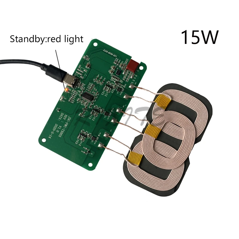 15w20w 12v 5v 2a qi wireless fast charger charging transmitter module circuit board 5w10w15w coil receiver for car iphone free global shipping