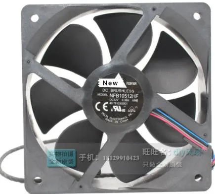 

For Delta NFB10512HF 7F03 DC 12V 0.39A 105x105x32mm 3-wire Server Projector Cooling Fan