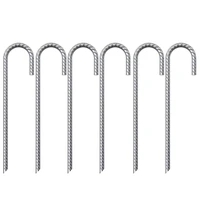 6pcs ground rebar stakes garden tent nails galvanized steel j pegs gardening anchors used for tent trampoline swing
