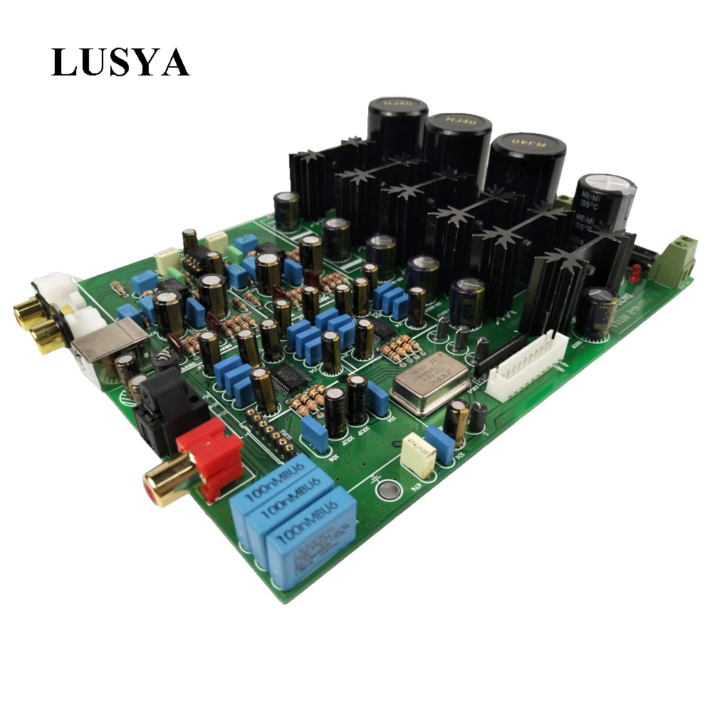 Lusya двухъядерный WM8742 + AK4118 DAC аудио декодер оптоволоконный коаксиальный плата 24