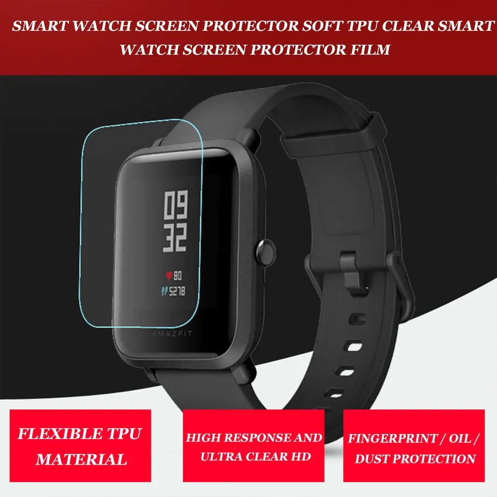 Мягкая защитная пленка из ТПУ HD для Xiaomi Huami Amazfit Bip BIT PACE Lite Смарт часы с полным