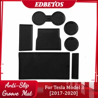 for tesla model 3 door groove anti dirty mats cup holder liners for tesla model 3 2017 2020 full kitredblack trim