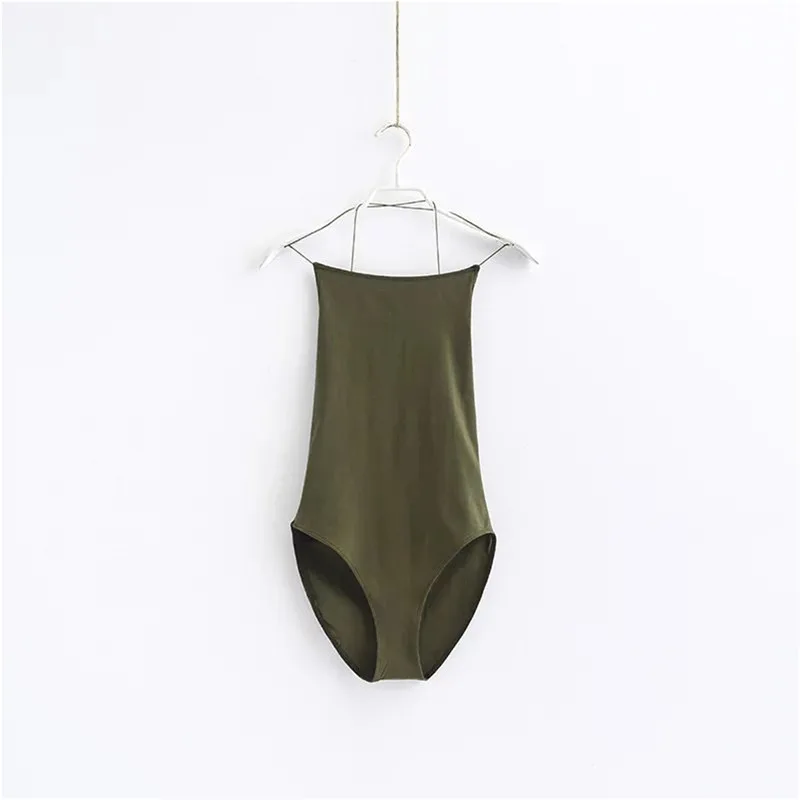 

Spaghetti Strap Sexy Backless Bodysuit Women Summer Bodycon Camisole Bodysuits Black White Jumpsuits Tops 2021 New