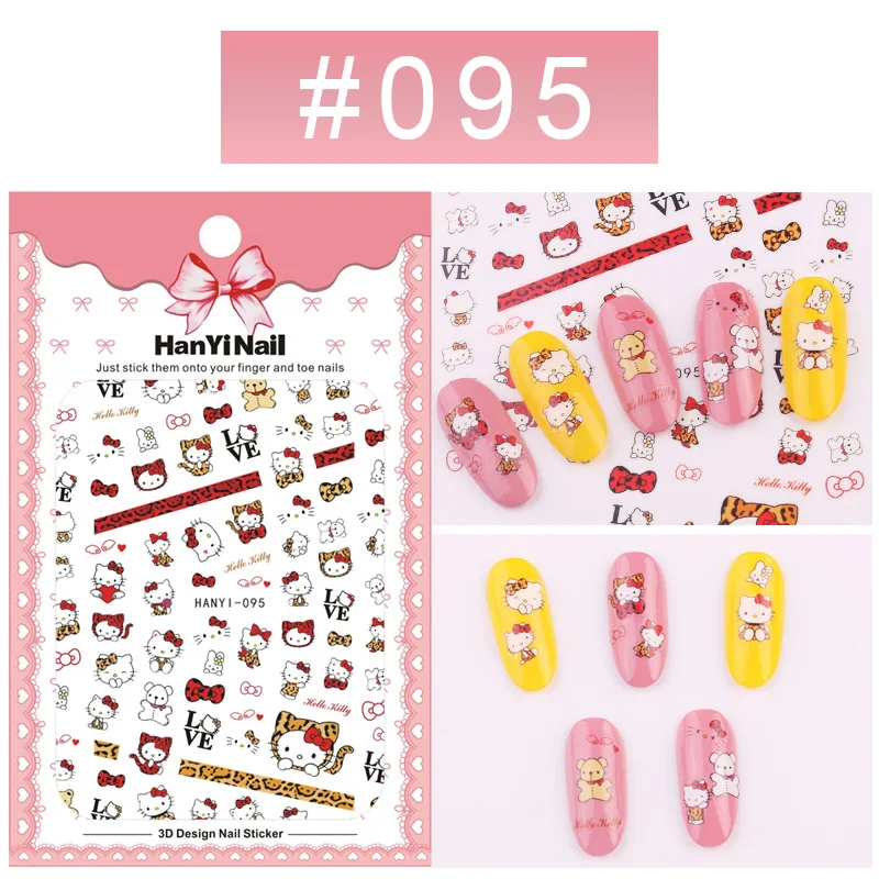 Наклейки для ногтей Sanrio с рисунком hello kitty 3D наклейки наклейкой на задней стороне