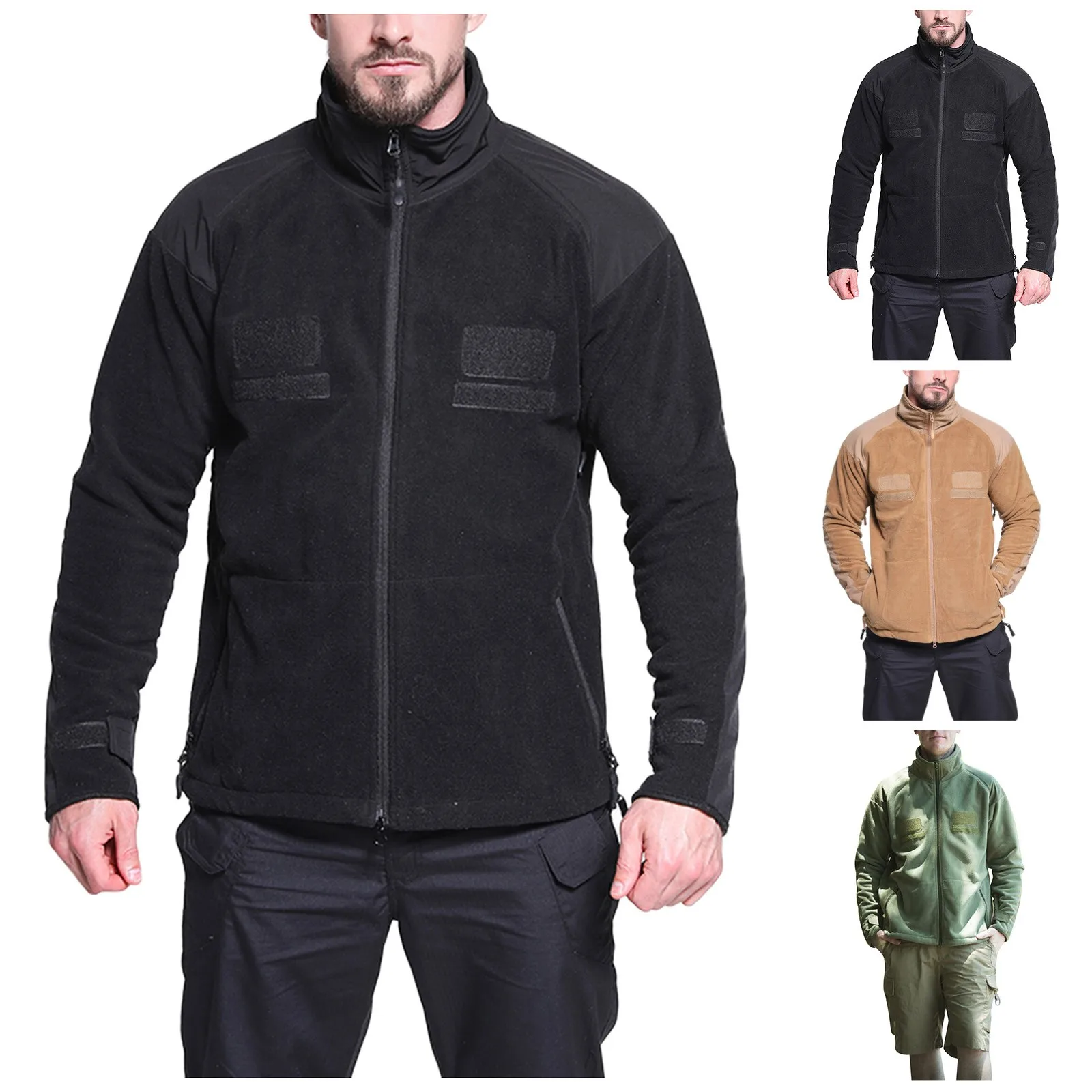 

Winter Warm Zipper Jackets Men Casual Stand-collar Fleece Jackets Thick Warm Sports Fleece Men's Clothing Chaquetas Hombre