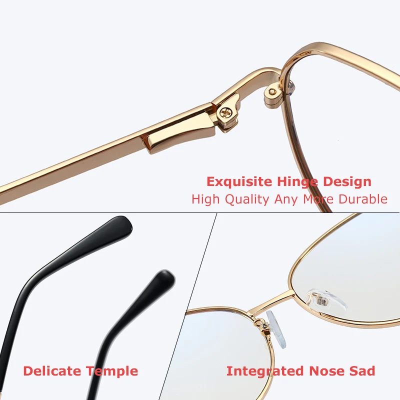 

CRIXALIS Fashion Computer Glasses For Women Metal Spring Hinge Reading Cat Eye Eyeglasses Frame Blue Light Glasses Female UV400