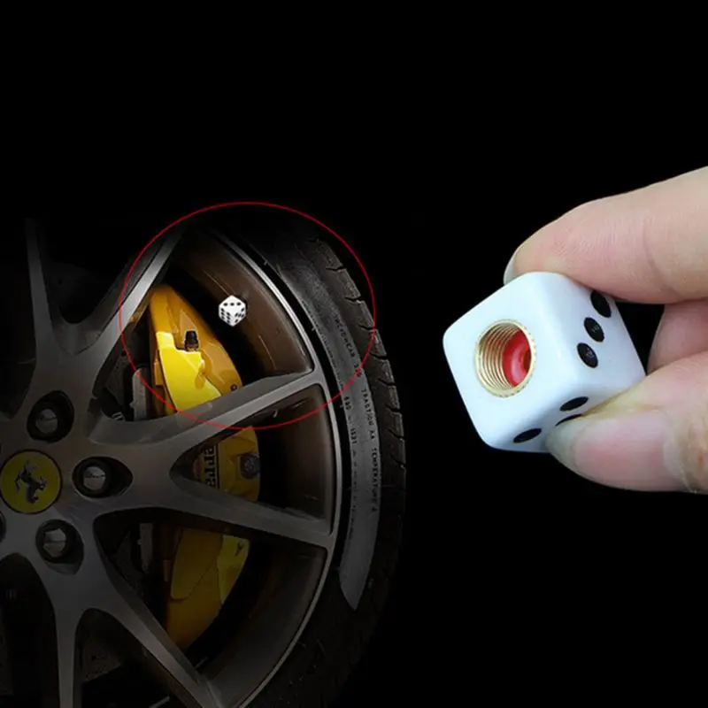 

4pcs Dice Shape Car Truck Wheel Tire Air Valve Stem Cover Dust Cap Bicycle Valve