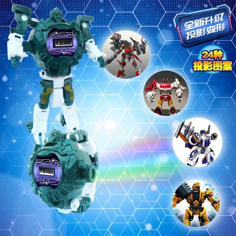 

Popular Projection Children's Deformation Electronic Watch TikTok Creative Gift Cartoon Robot Toy