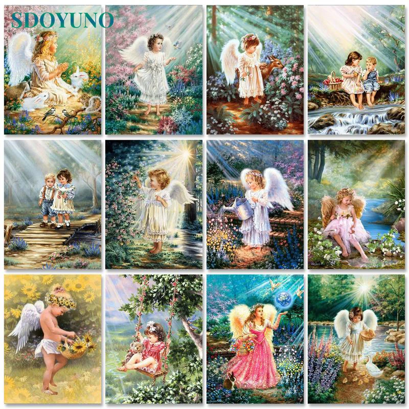 

SDOYUNO Paint By Numbers Kits On Canvas Figure DIY Frame 60x75cm Oil Painting By Numbers Child Home Decor Wall Art Unique Gift