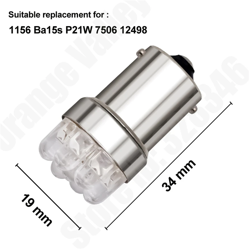 10 шт. оптовая продажа 1156 BA15S P21W S25 7506 R5W чистый белый 9 LED Автомобильный задний свет