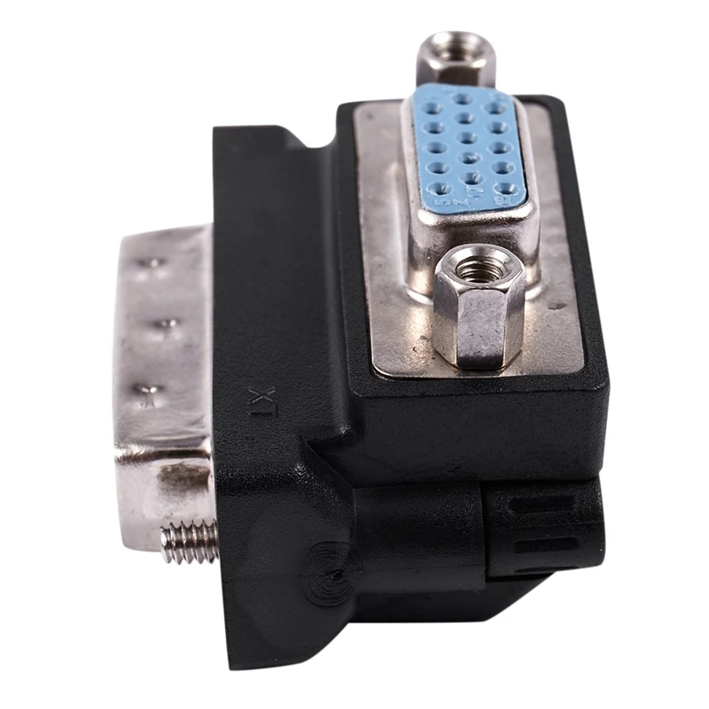 DVI I 24 + 5 контактный штекер для VGA 15 гнездовой 90 градусный переходник черного