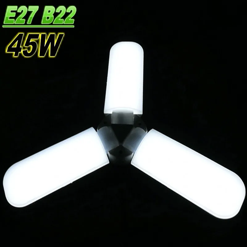 Складная энергосберегасветодиодный Светодиодная лампа с тремя листьями E27 B22 E26 45